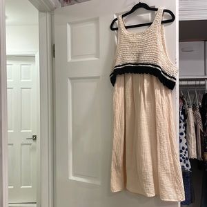 Zara kids cream gauze dress with knit